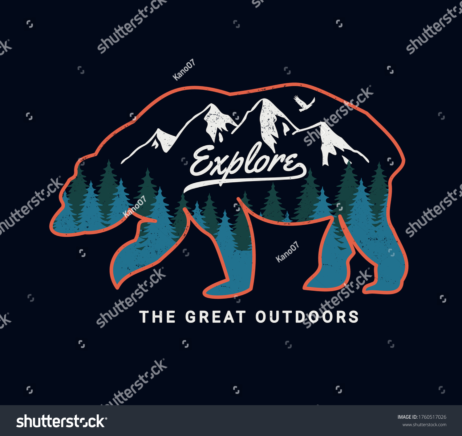 Explore Great Outdoors Vector Bear Badge Stock Vector (Royalty Free ...