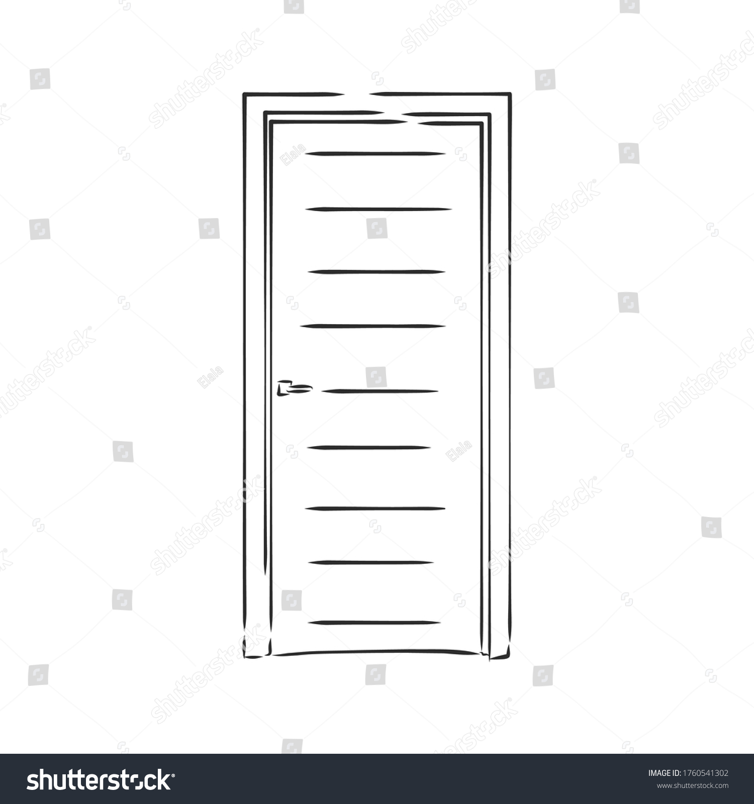 Hand Draw Sketch Doors Door Vector Stock Vector (Royalty Free ...