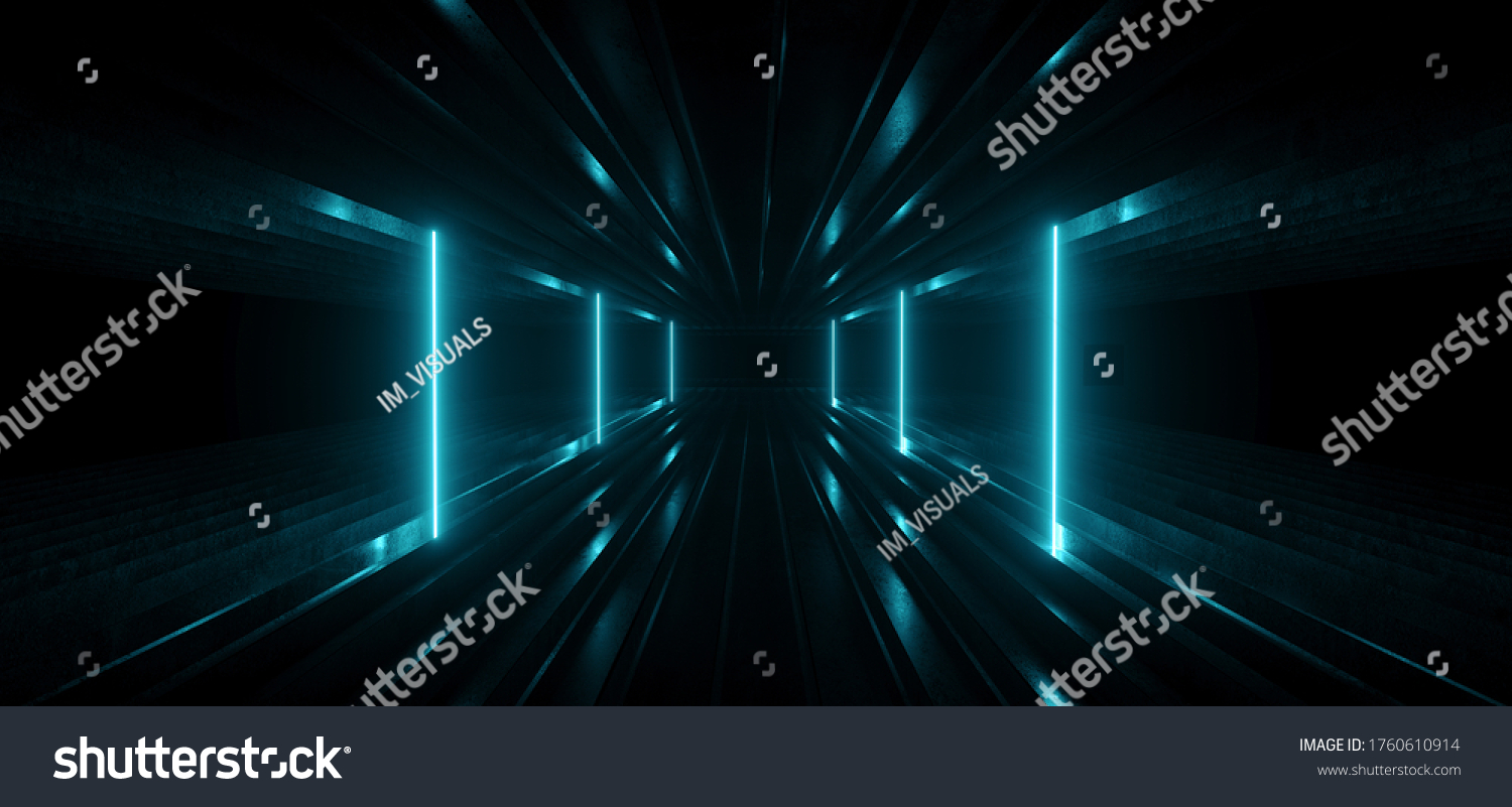 Sci Fi Futuristic Modern Neon Alien Stock Illustration 1760610914