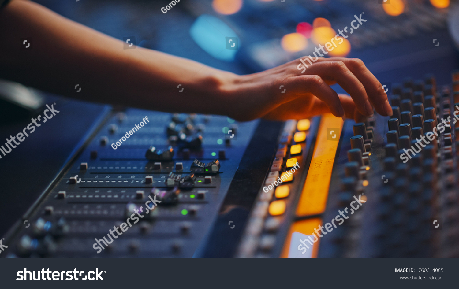 Modern Music Record Studio Control Desk Stock Photo 1760614085 ...