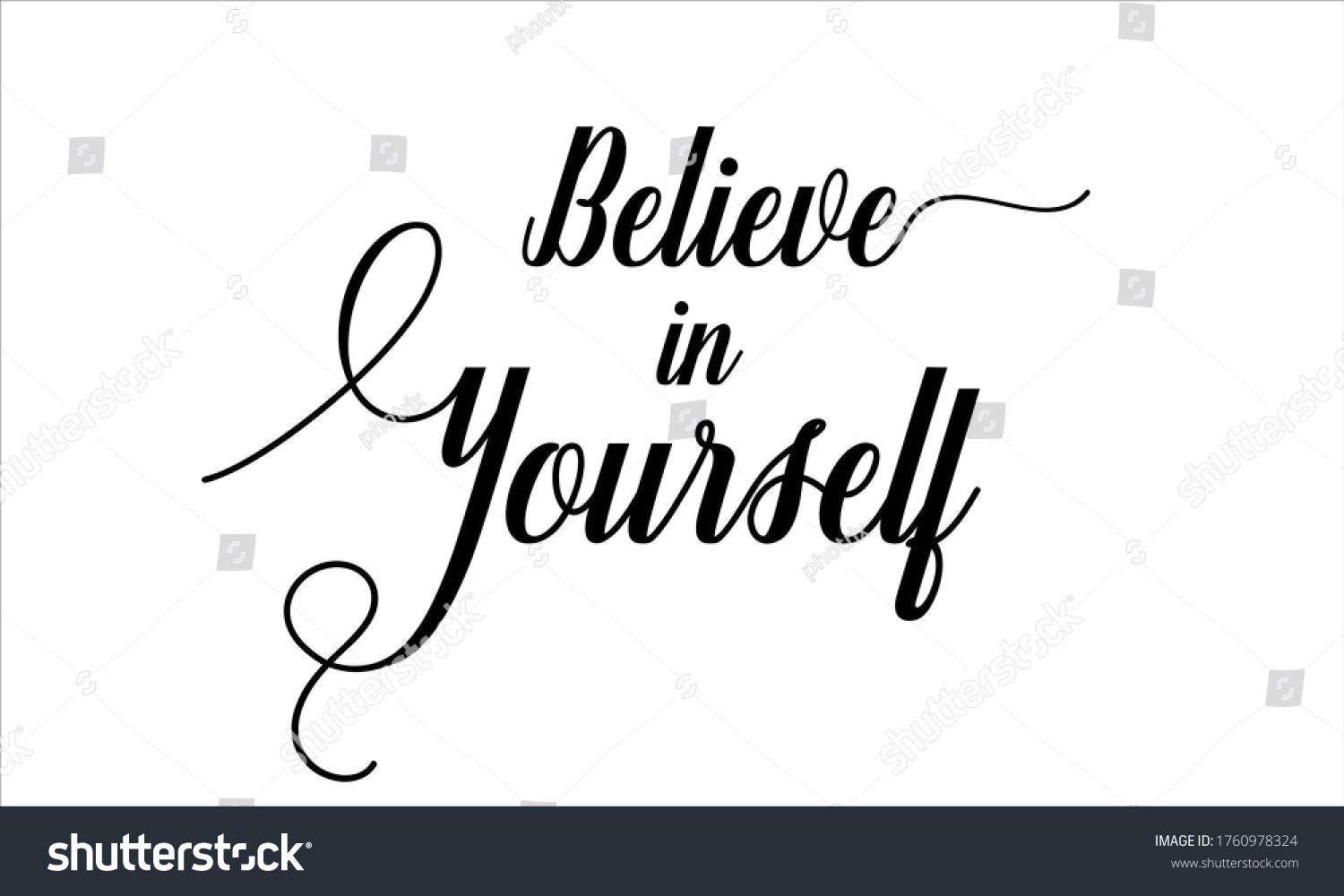 Believe Yourself Creative Cursive Typographic Text Stock Vector ...