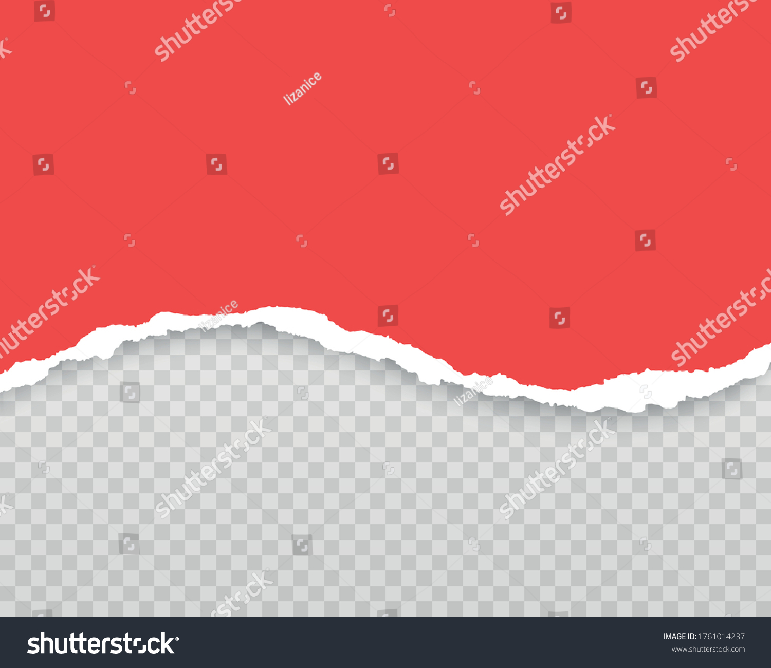 Red Ripped Paper Strips Realistic Torn Stock Vector (Royalty Free ...