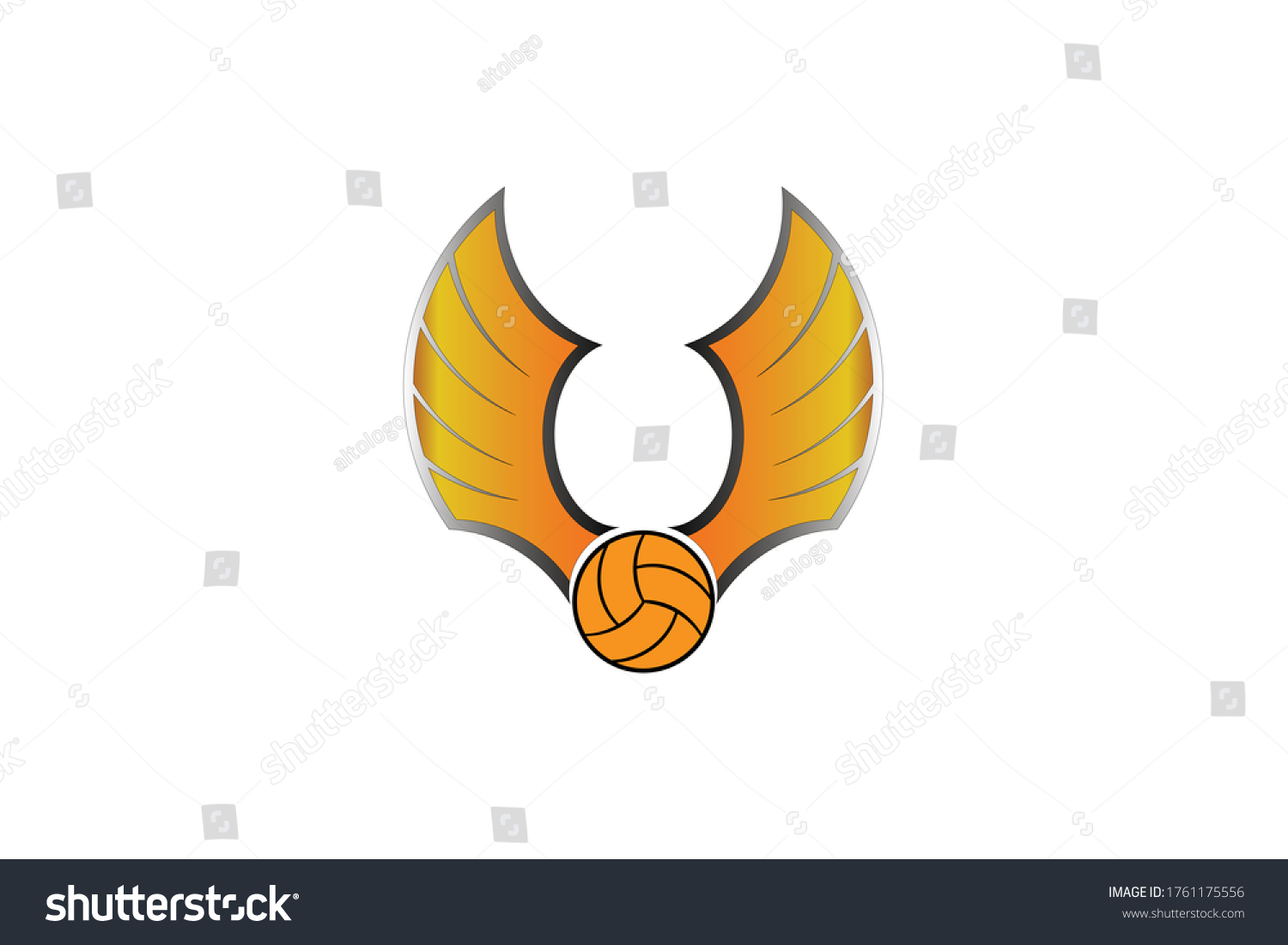 Volleyball Team Club Wings Badge Emblem Stock Vector (Royalty Free ...