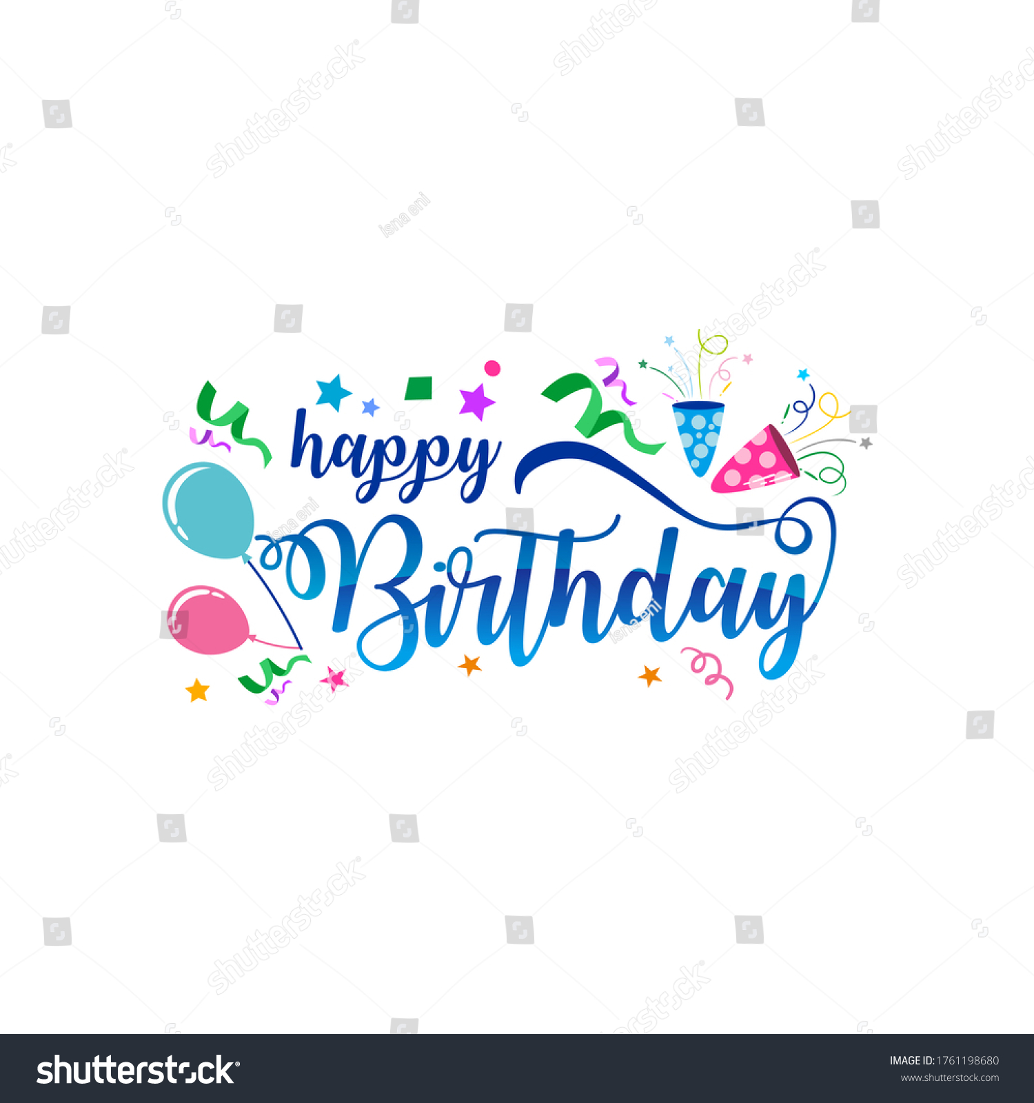 Happy Birthday Greeting Cards Poster Balloon Stock Vector (Royalty Free ...