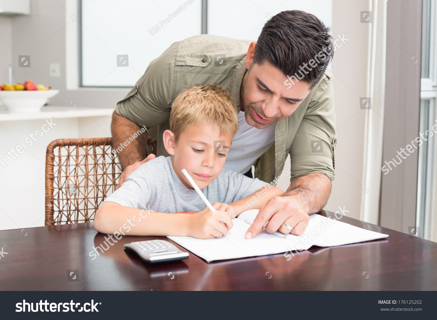 doing math homework with dad