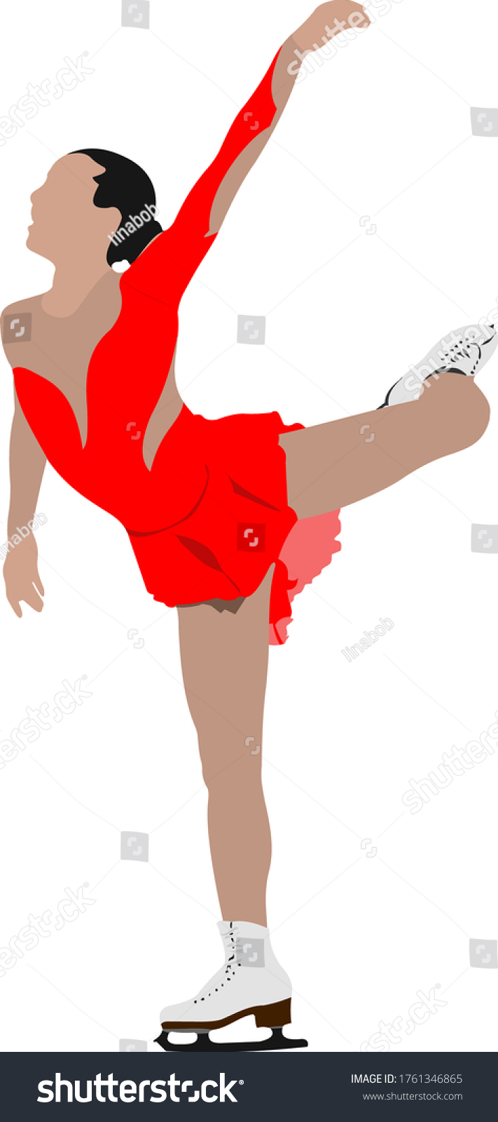 Figure Skating Colored Silhouettes Vector Illustration Stock Vector ...