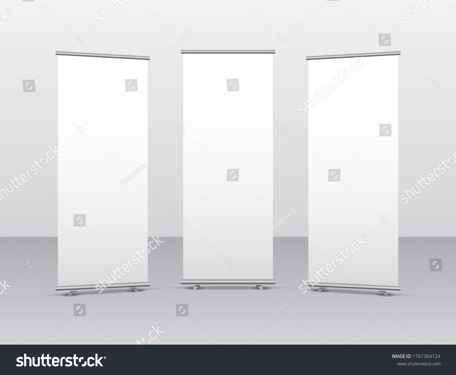 Roll Display Stand Screen White Poster Stock Vector (Royalty Free ...