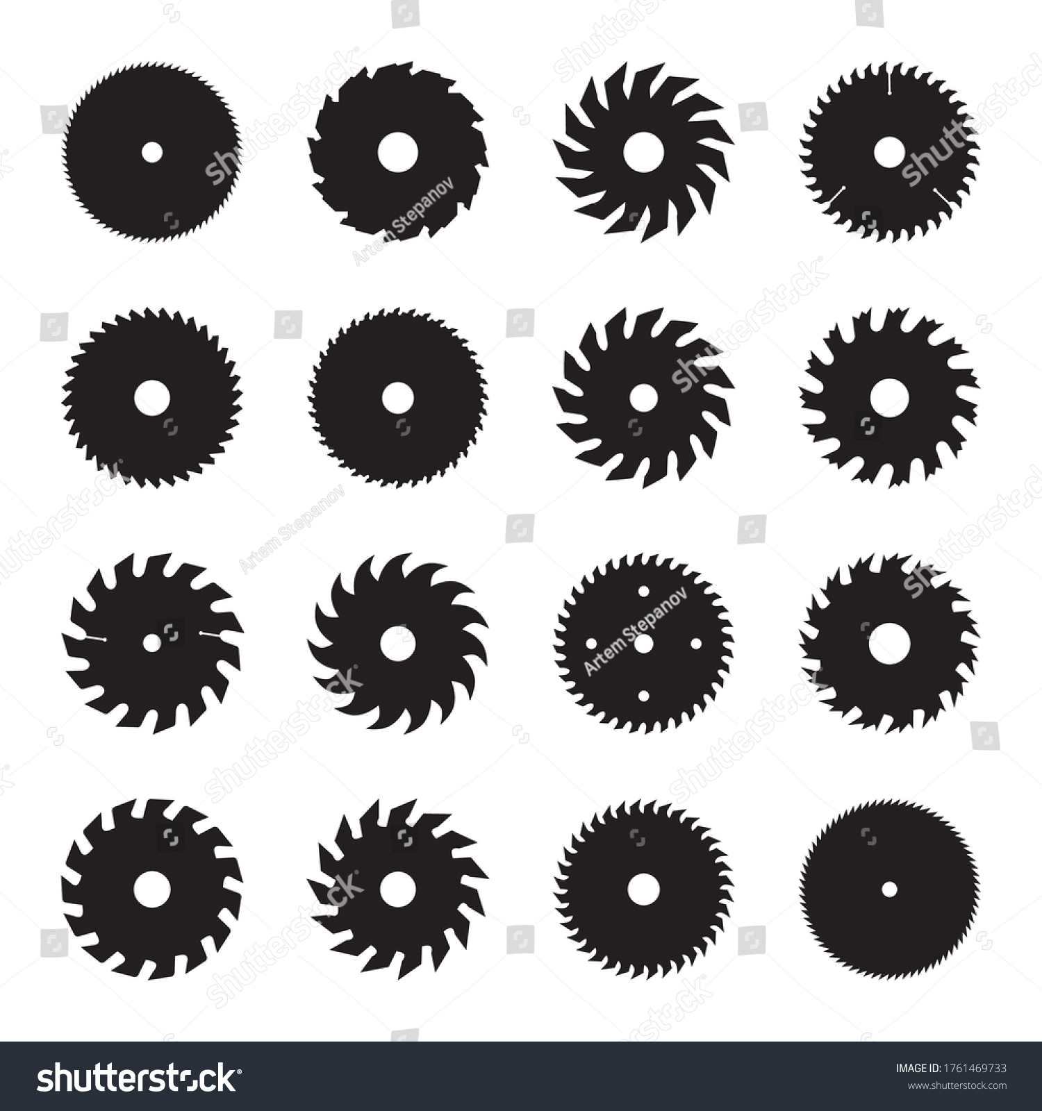 Circular Saw Blade Icon Collection Rotary Stock Vector (Royalty Free ...