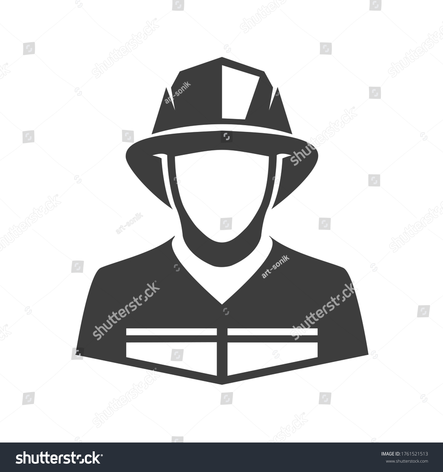 Fireman Icon Illustration Fireman Isolated On Stock Illustration ...