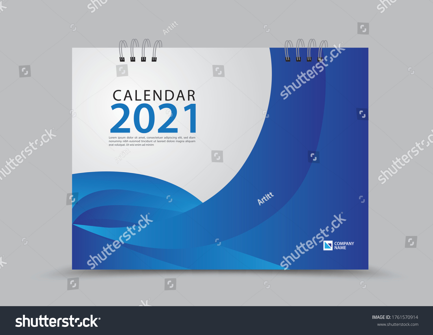 Cover Desk Calendar 2021 Year Template Stock Vector Royalty Free