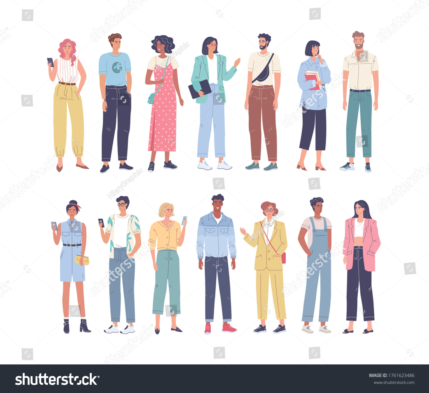 Different Modern Young People Set Cartoon Stock Vector (Royalty Free ...