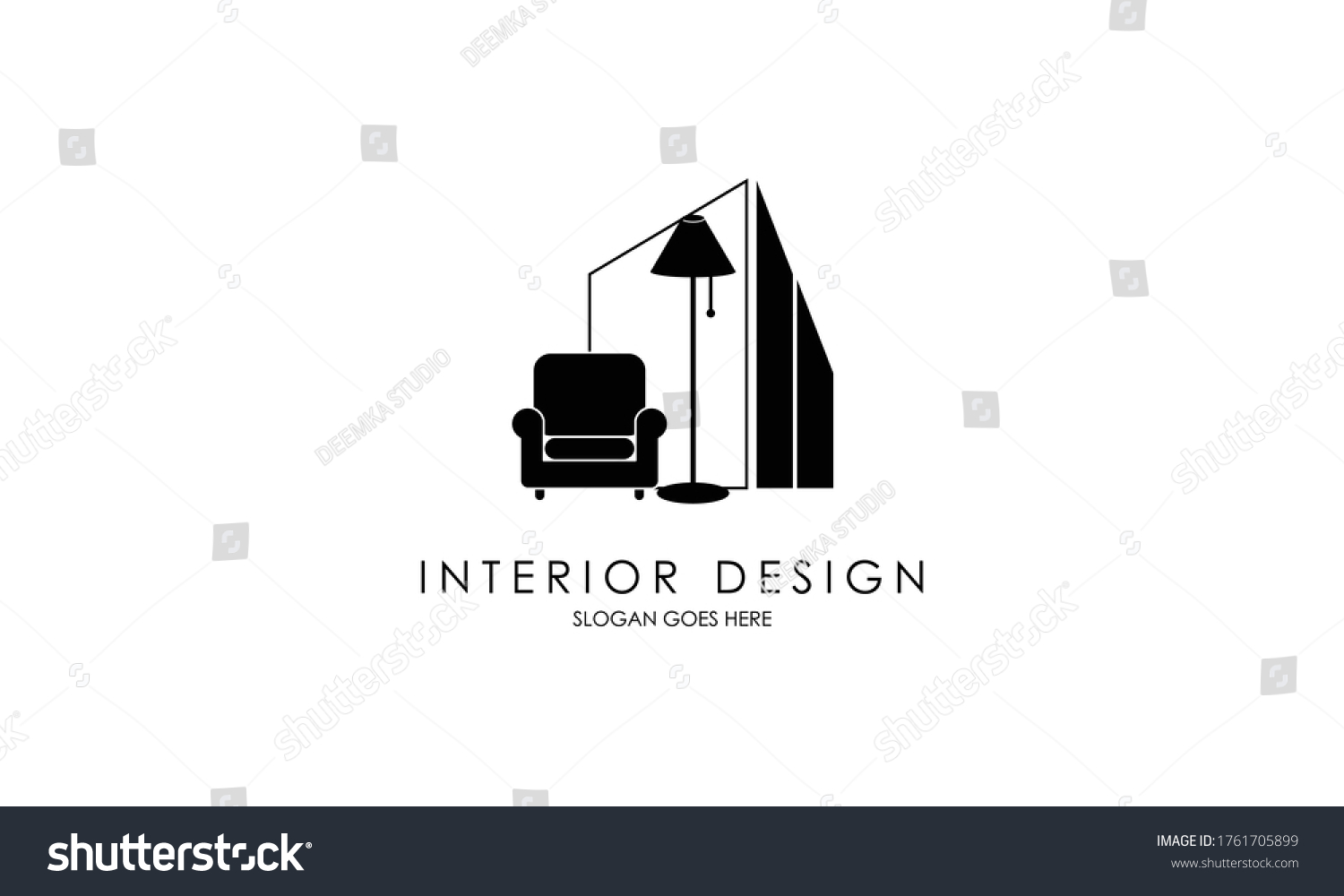 Interior Room Furniture Gallery Logo Design Stock Vector (Royalty Free ...