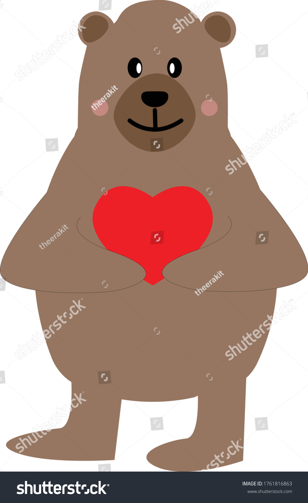 Bear Heart Logo Polar Bear Love Stock Vector Royalty Free 1761816863