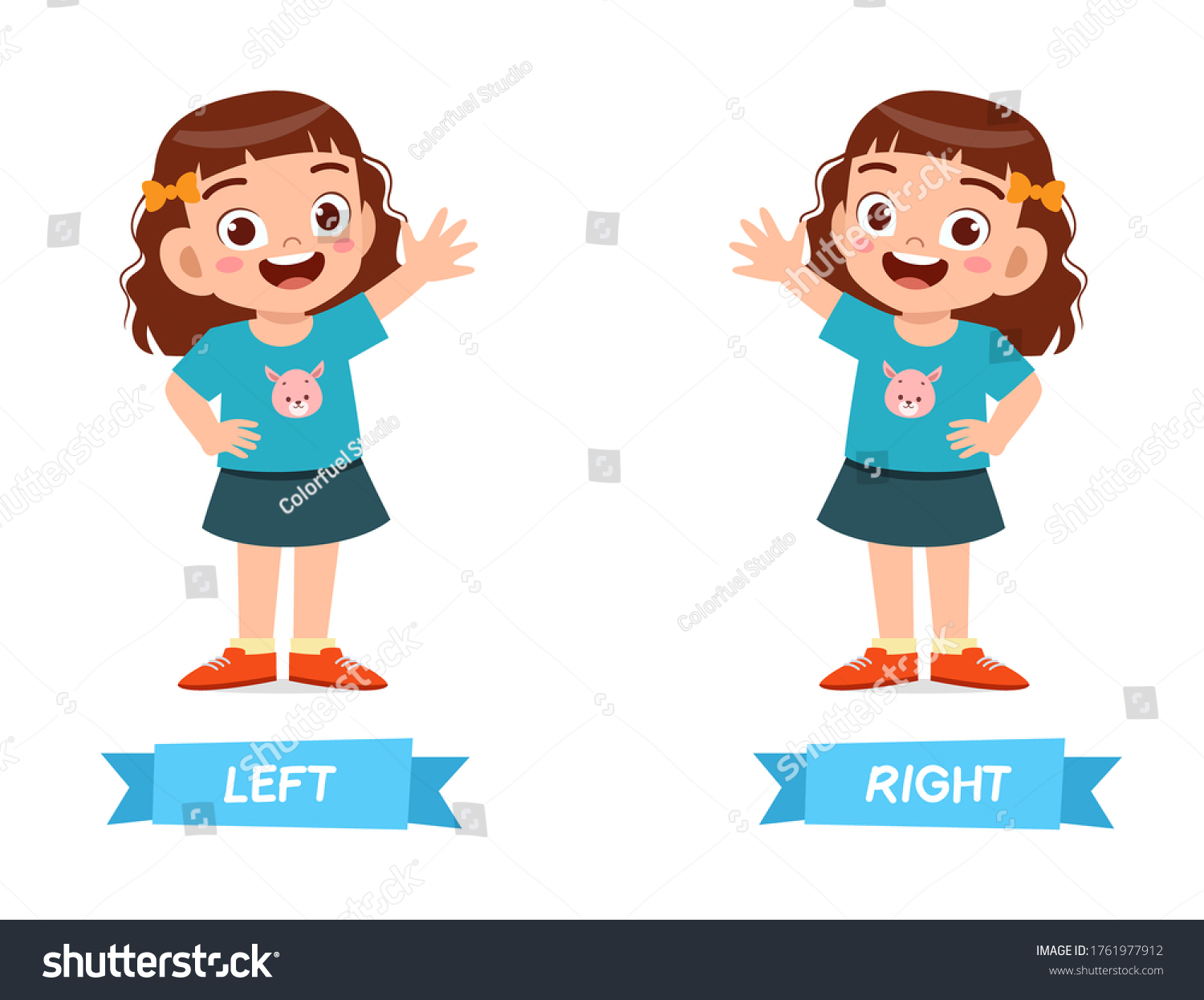 Cute Example Opposite Word Antonym Kid Stock Vector (Royalty Free ...