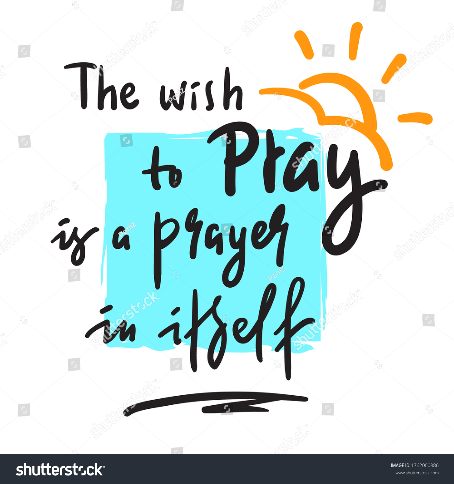 Wish Pray Inspire Motivational Religious Quote Stock Vector (Royalty ...