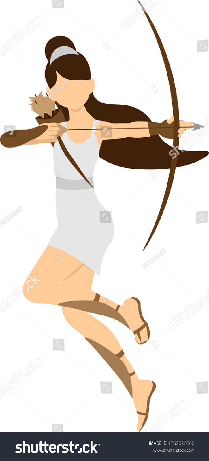 Artemis Diana Greek Roman Goddess Hunt Stock Vector (Royalty Free ...