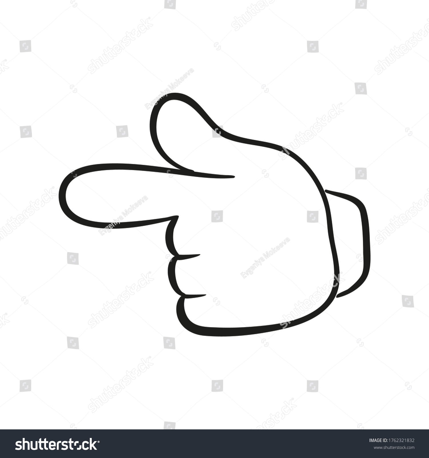 Cartoon Hand Gesture Pointing Left Finger Stock Vector (Royalty Free ...