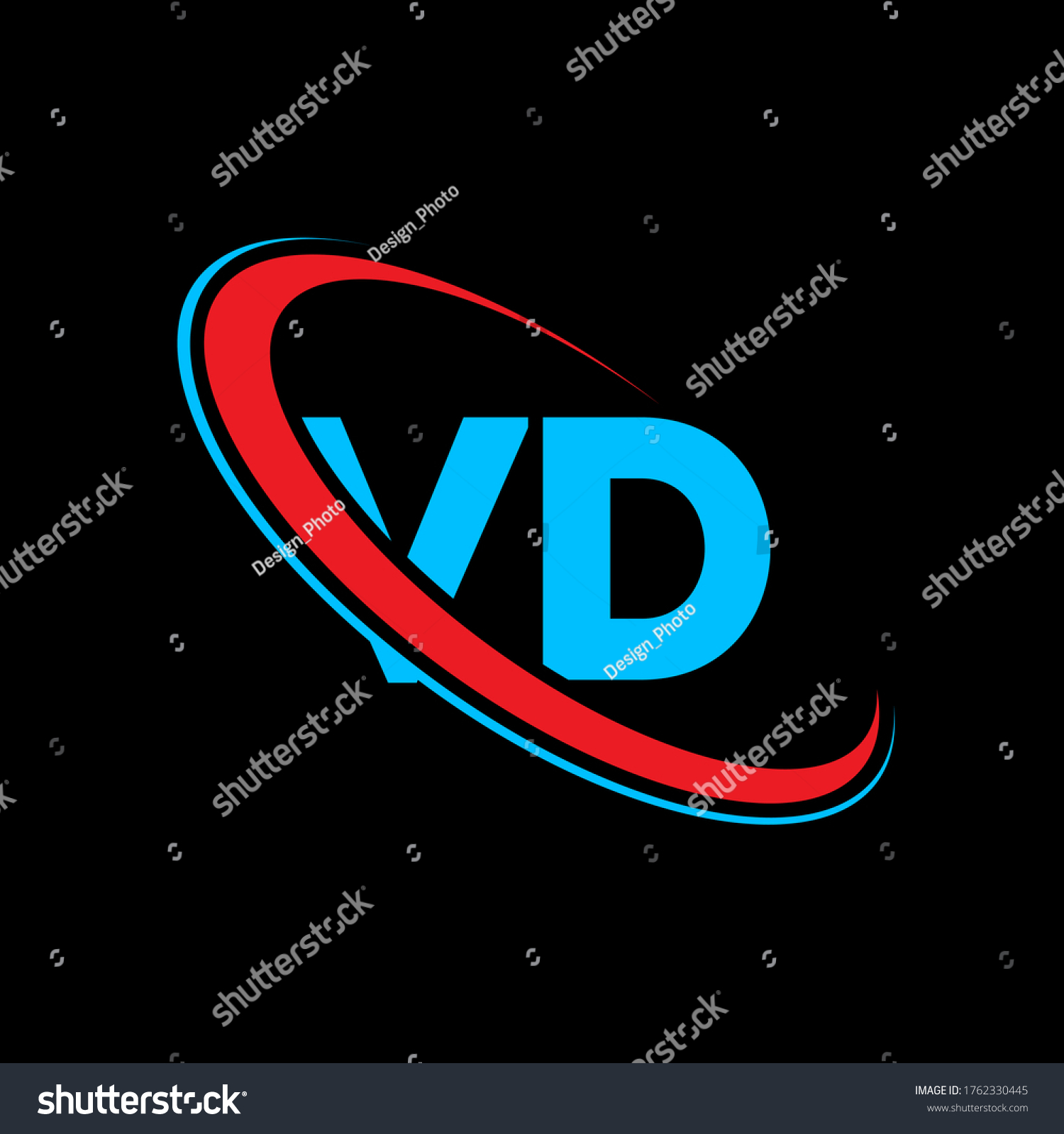 Vd V D Letter Logo Design Stock Vector (Royalty Free) 1762330445 ...