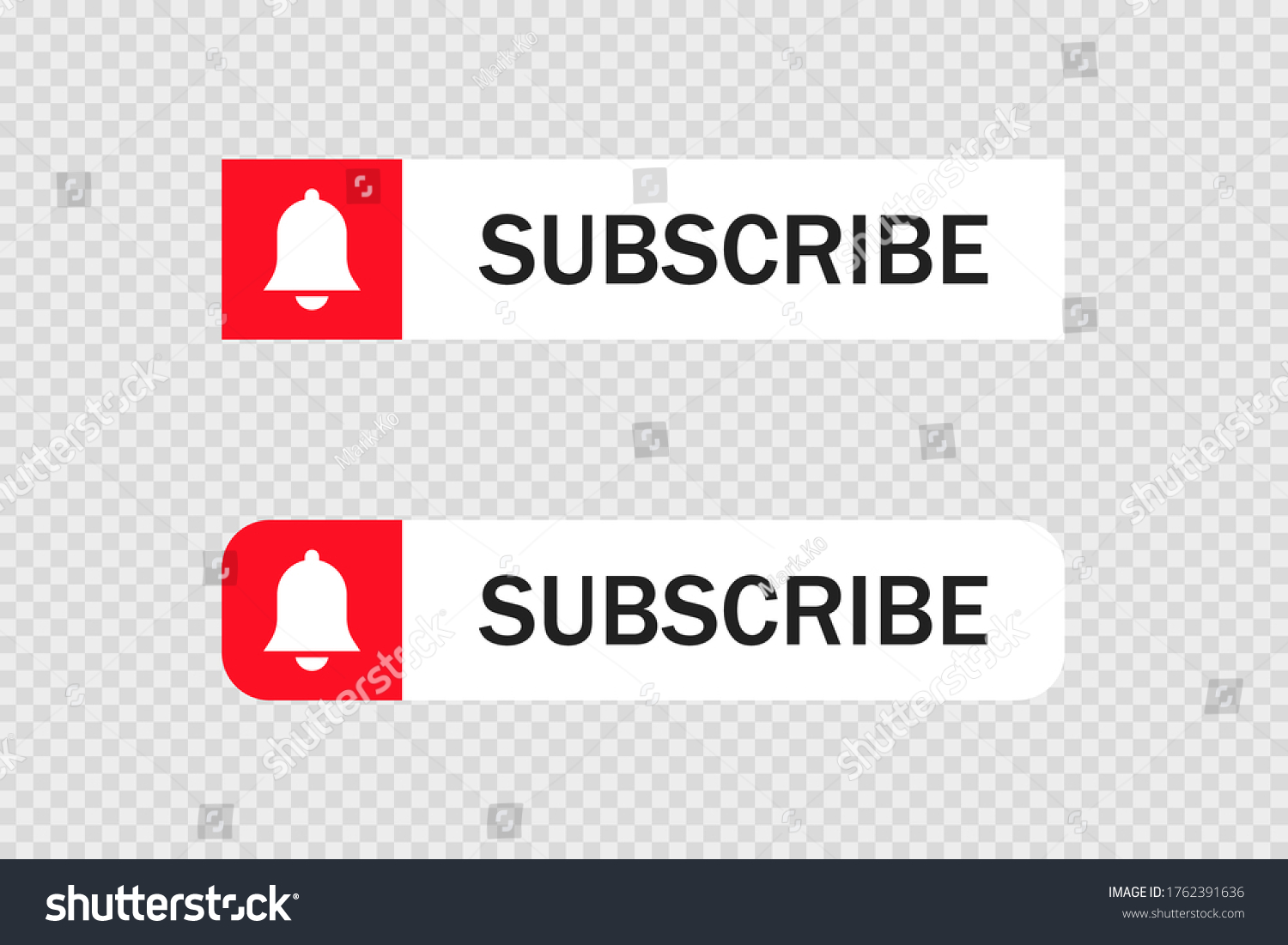 Subscribe Button On Transparent Background Flat Stock Vector (Royalty ...