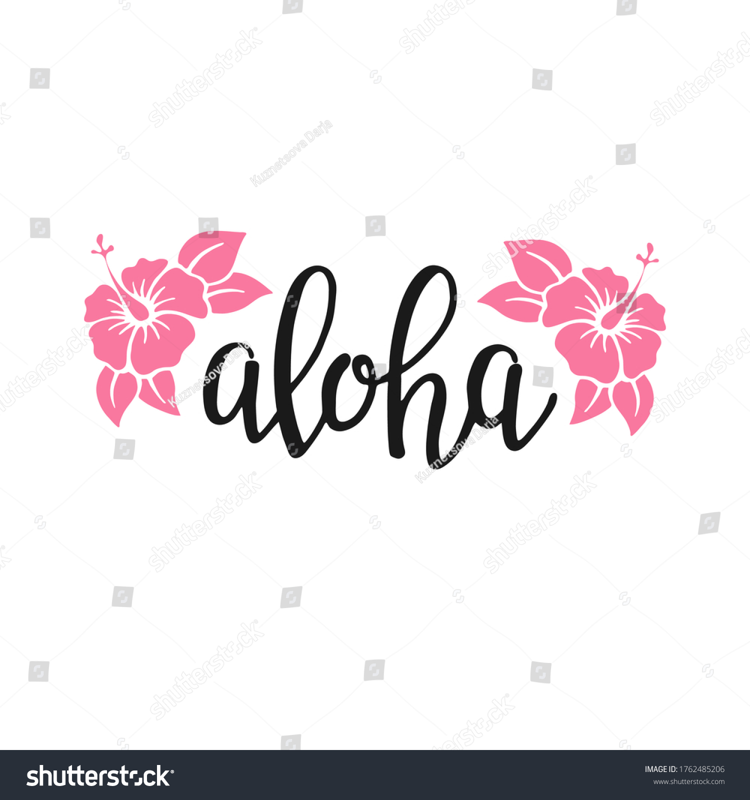 Aloha Hand Written Lettering Text Isolated Stock Vector (Royalty Free ...