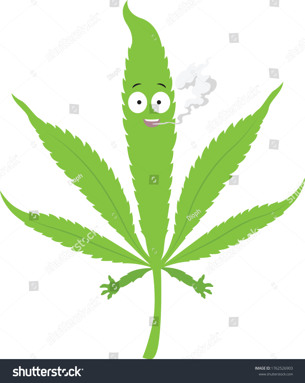 Cannabis Cartoon Charater Smoke Stock Vector (royalty Free) 1762526903 