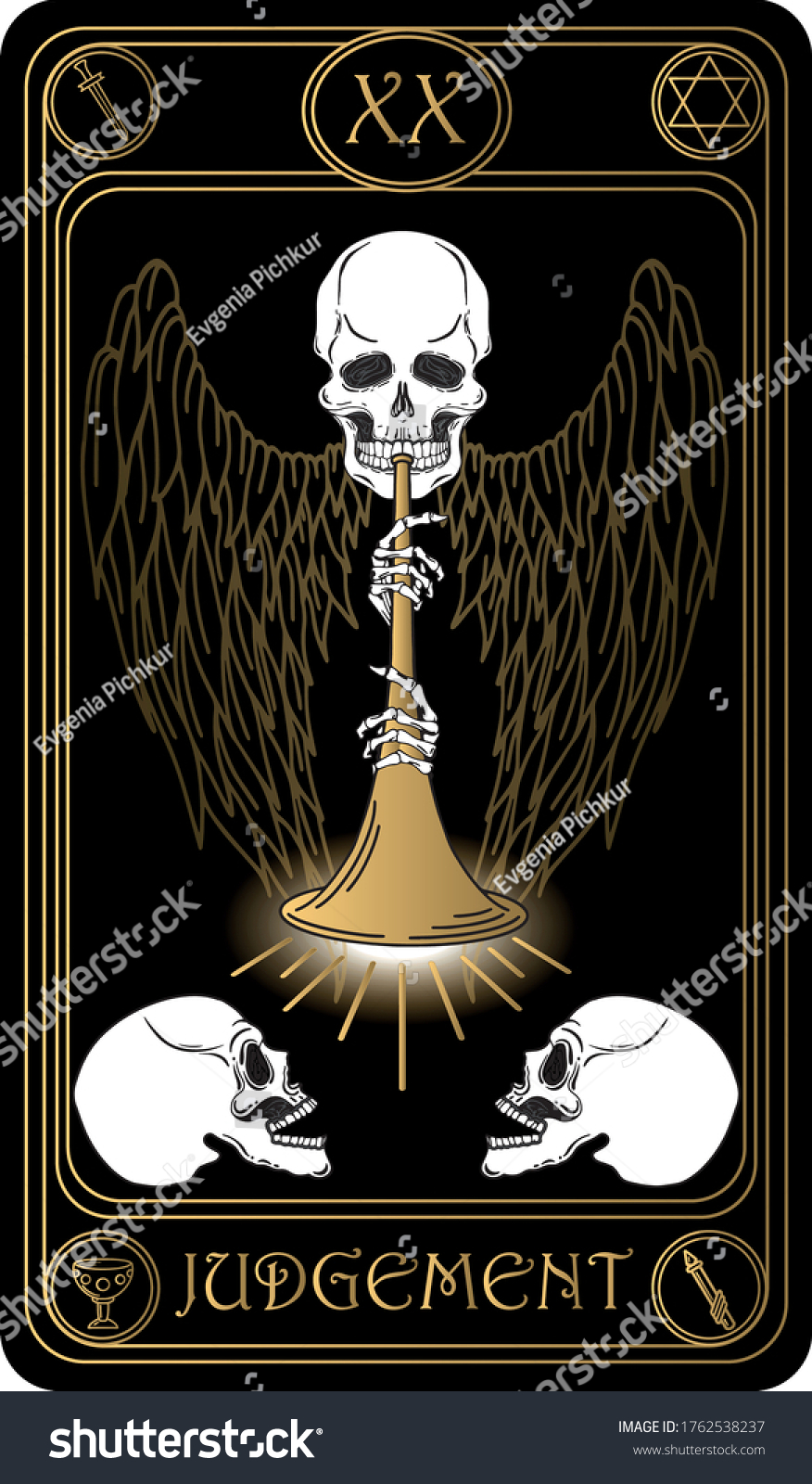 Judgement 20th Card Major Arcana Black Stock Vector (Royalty Free ...