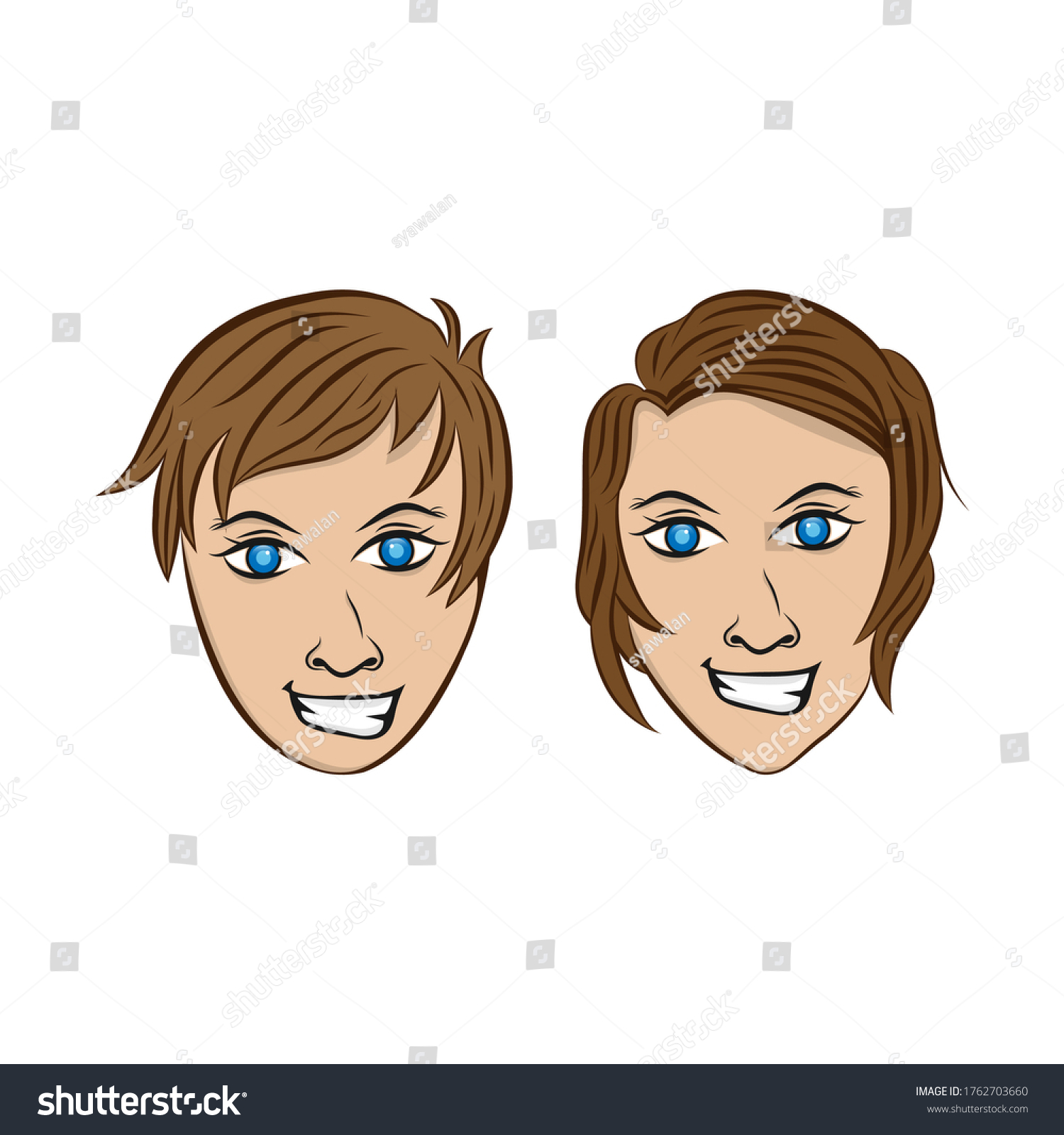 Young Man Different Facial Expressions Set Stock Vector Royalty Free 1762703660 Shutterstock 0836