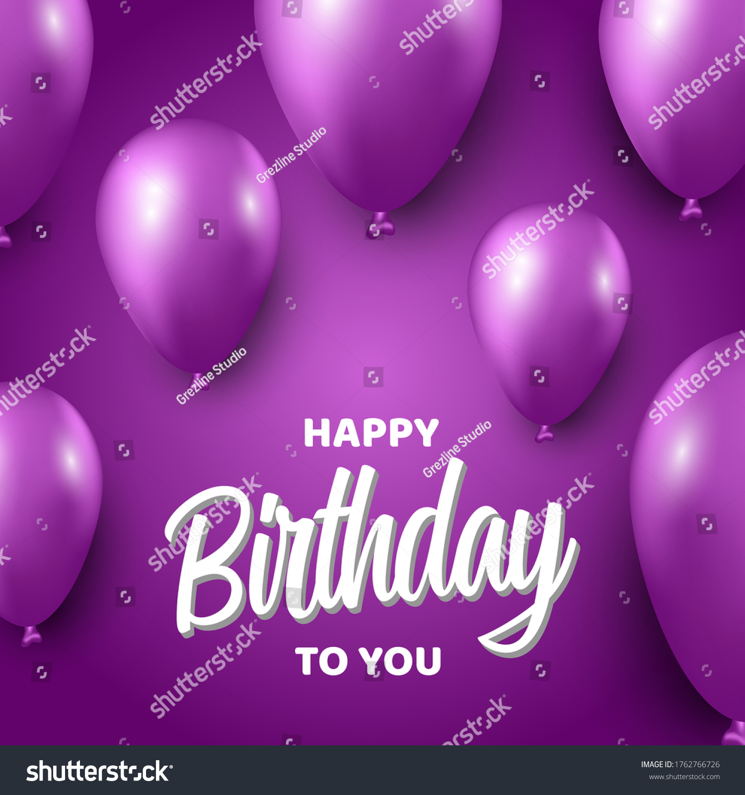 Cute Happy Birthday Celebration Balloon Background Stock Vector ...