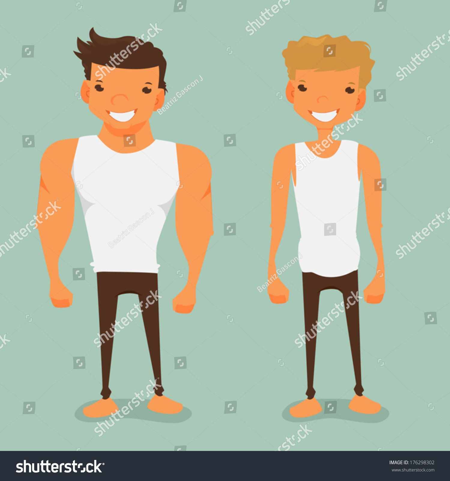 Vektor Stok Cartoon Strongman (Tanpa Royalti) 176298302 | Shutterstock