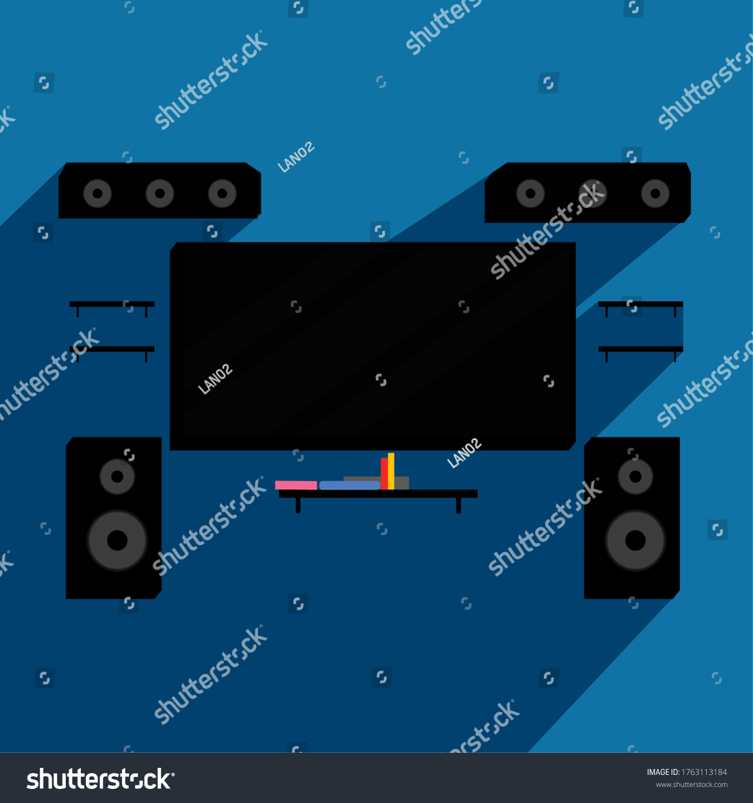 Home Theater System Home Entertainment Vector Stock Vector (Royalty ...