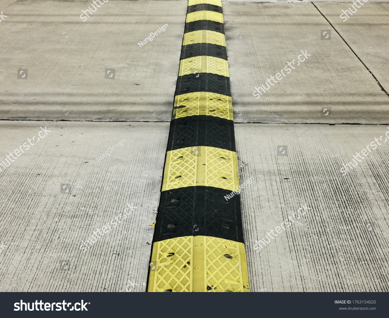 Yellow Stripe Speed Ramp On Road Stock Photo 1763154020 | Shutterstock