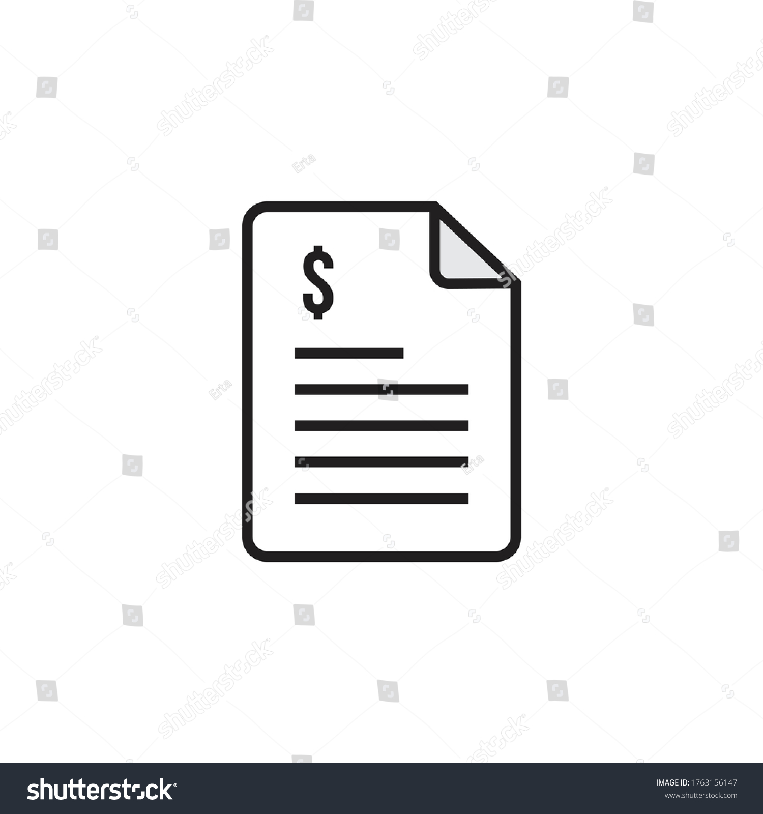 Invoice Icon Design Isolated On White Stock Vector (Royalty Free ...