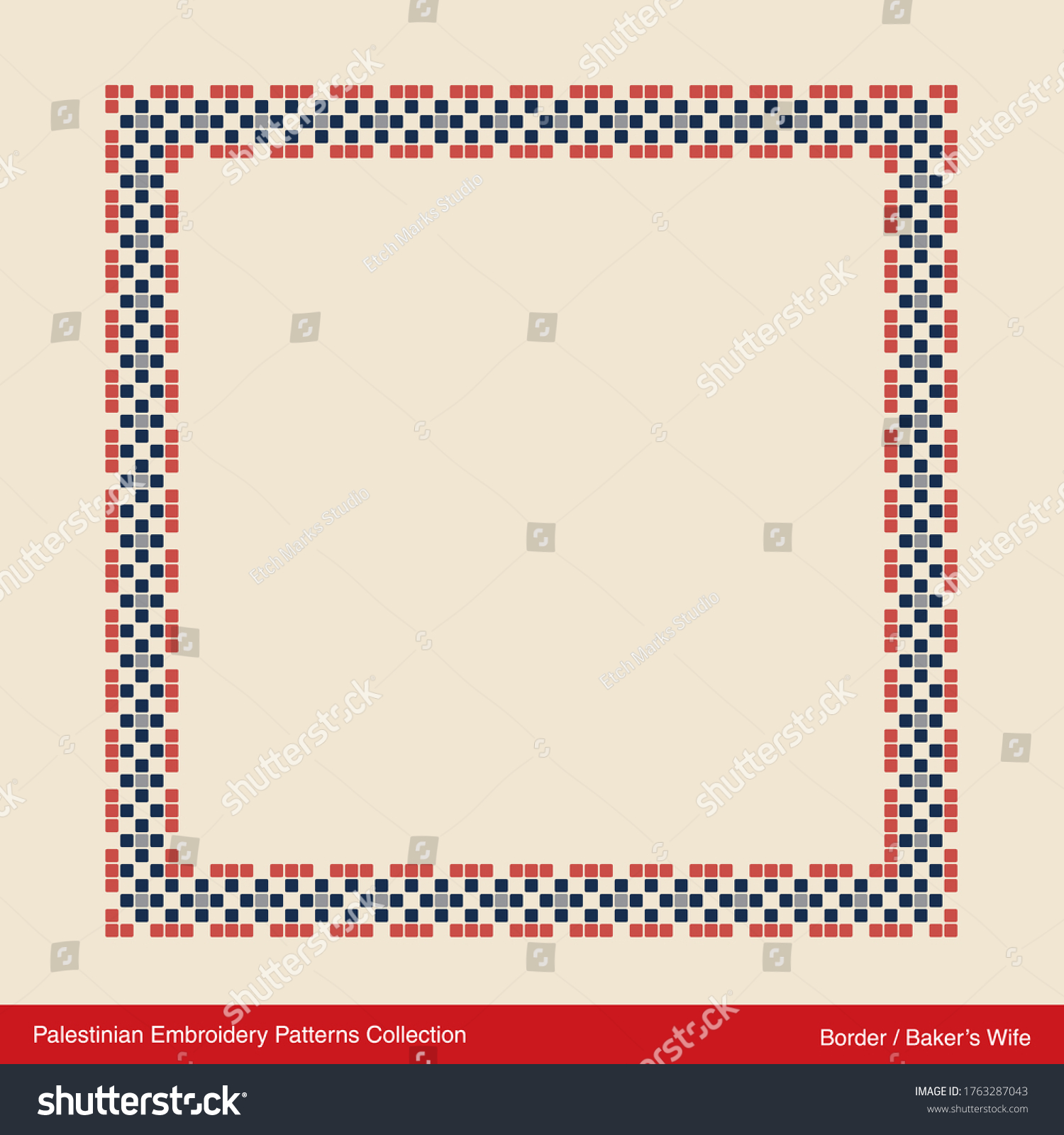 Traditional Palestinian Embroidery Border Patterns Editable Stock ...