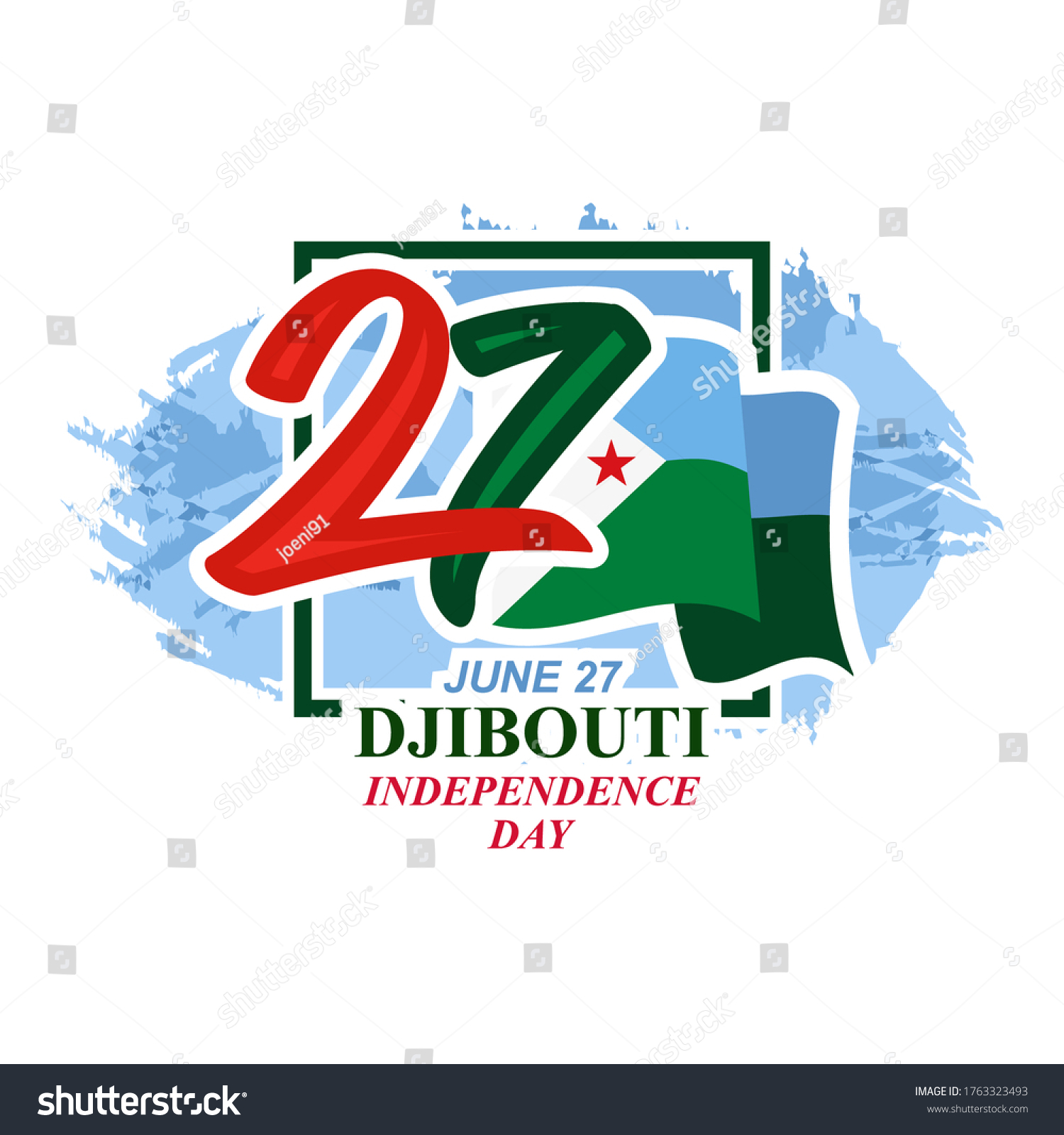 June 27 Independence Day Djibouti Vector Stock Vector (Royalty Free