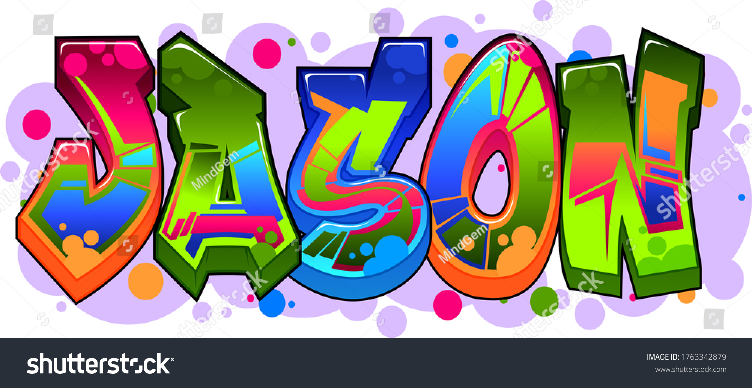 Jason Name Text Graffiti Word Design Stock Illustration 1763342879