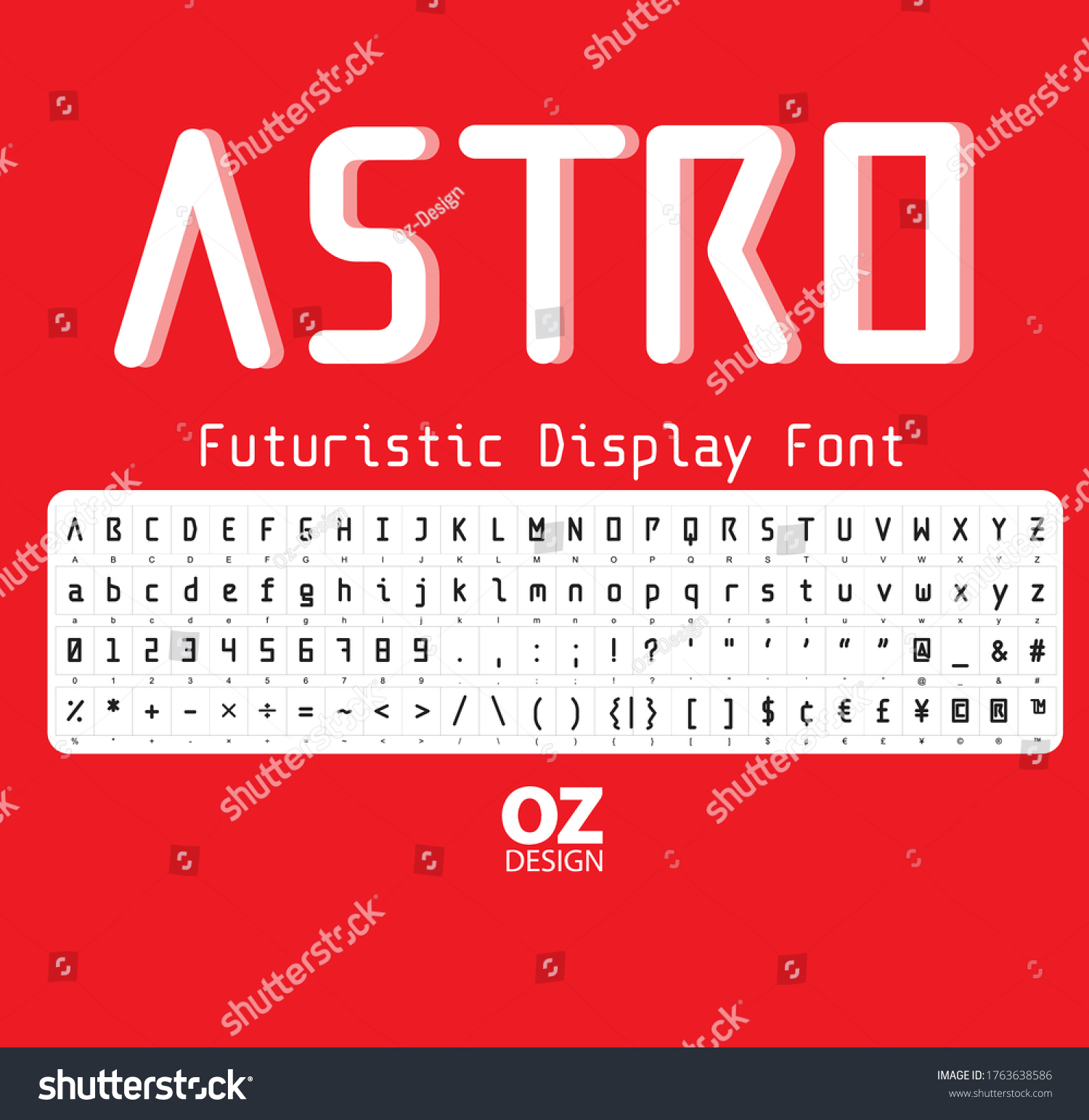 Astro Handcrafted Futuristic Display Font Unique Stock Vector (Royalty ...