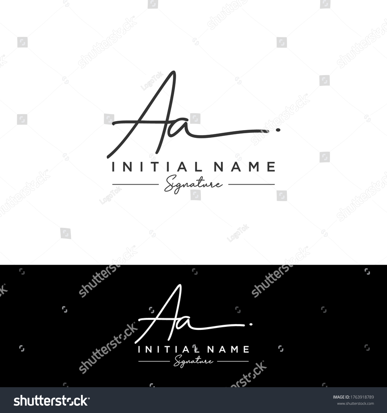 Aa Initial Letter Handwriting Signature Logo Stock Vector (Royalty Free ...