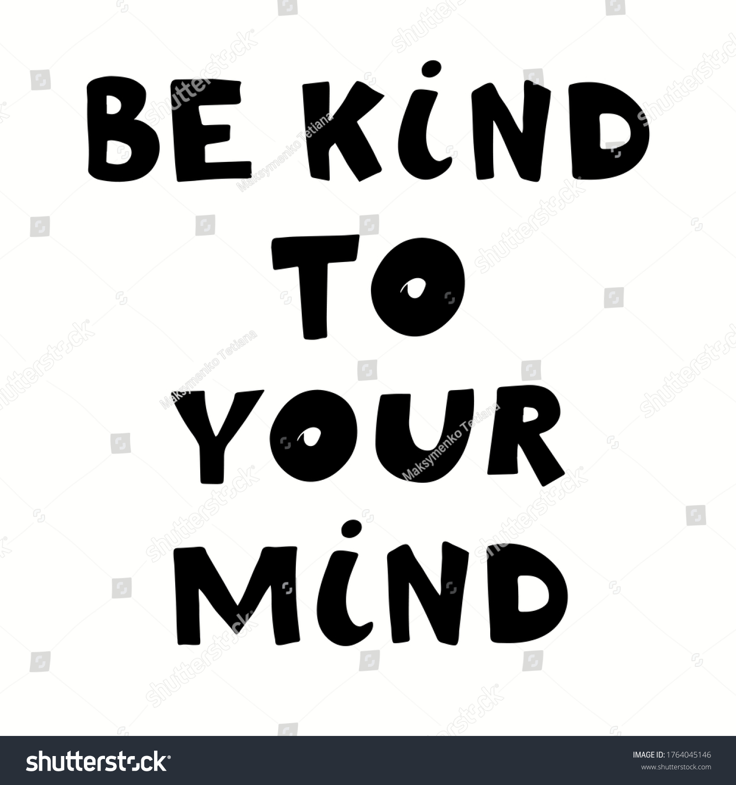 Be Kind Your Mind Handwritten Lettering Stock Vector (Royalty Free ...