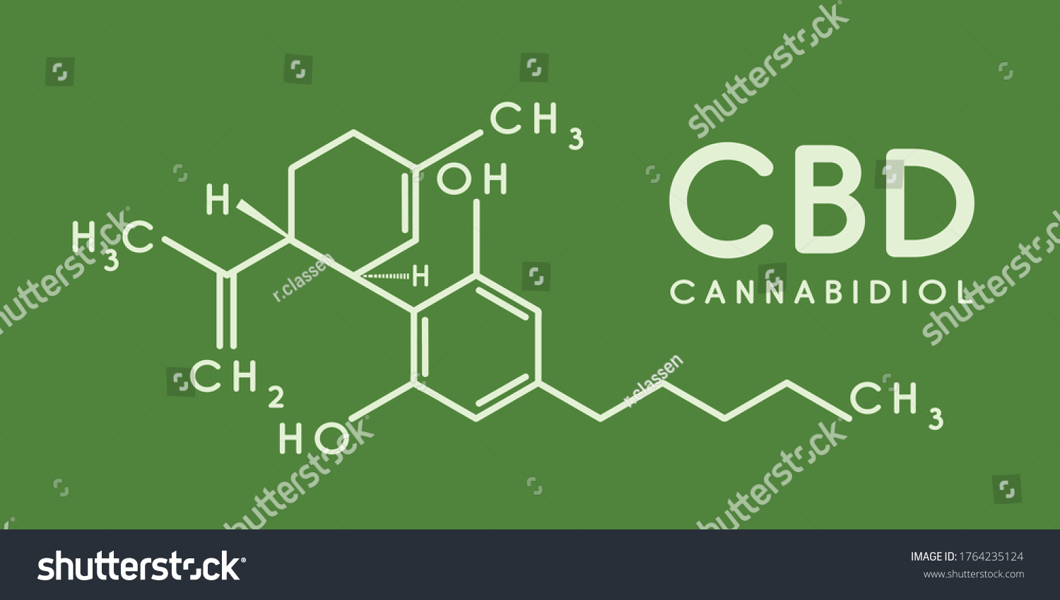 Cbd Formula Cannabidiol Molecule Structure Compound Stock Vector