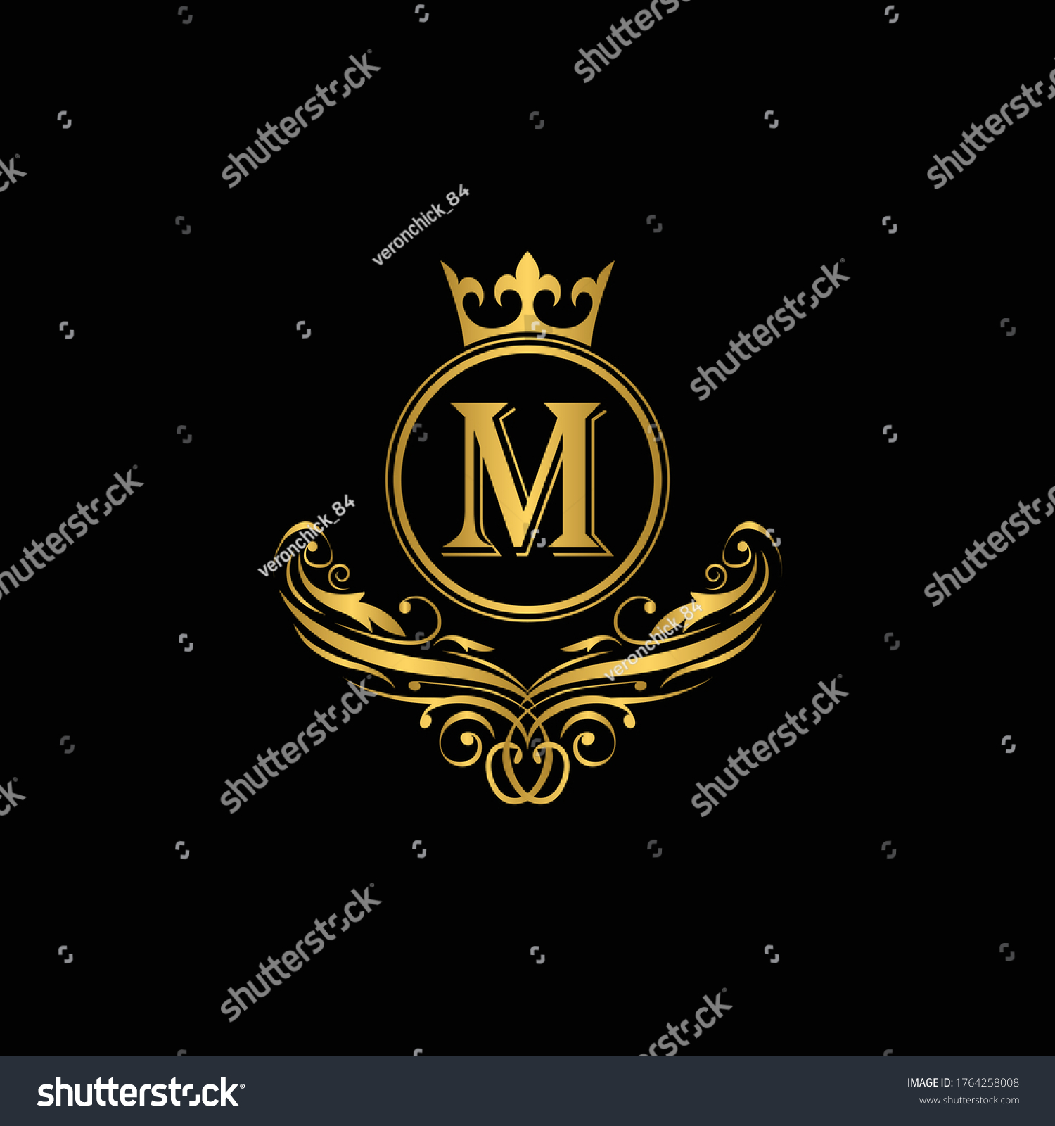 Golden Letter M Logo Luxury Letter Stock Vector (Royalty Free ...