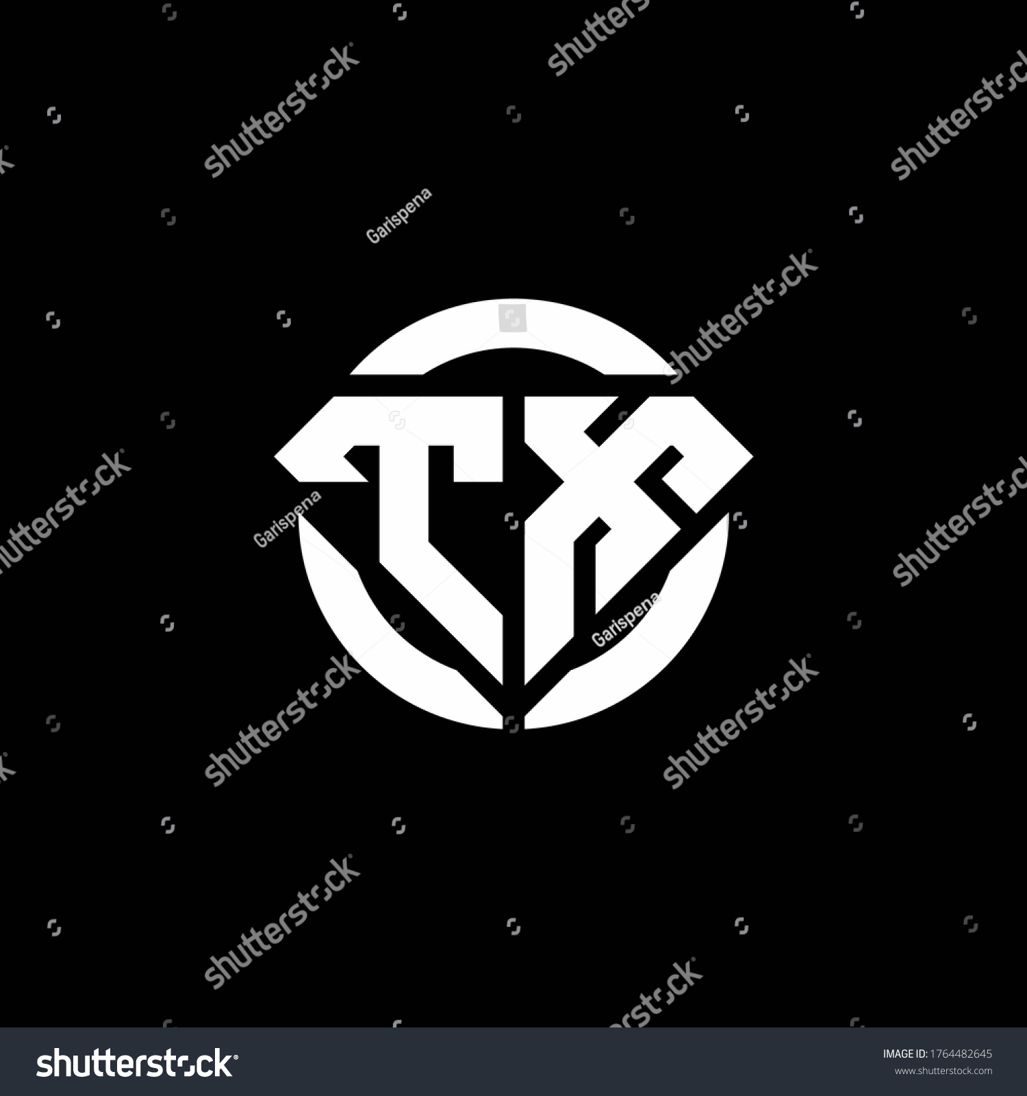 Tx Monogram Logo Diamond Shape Ring Stock Vector (Royalty Free ...