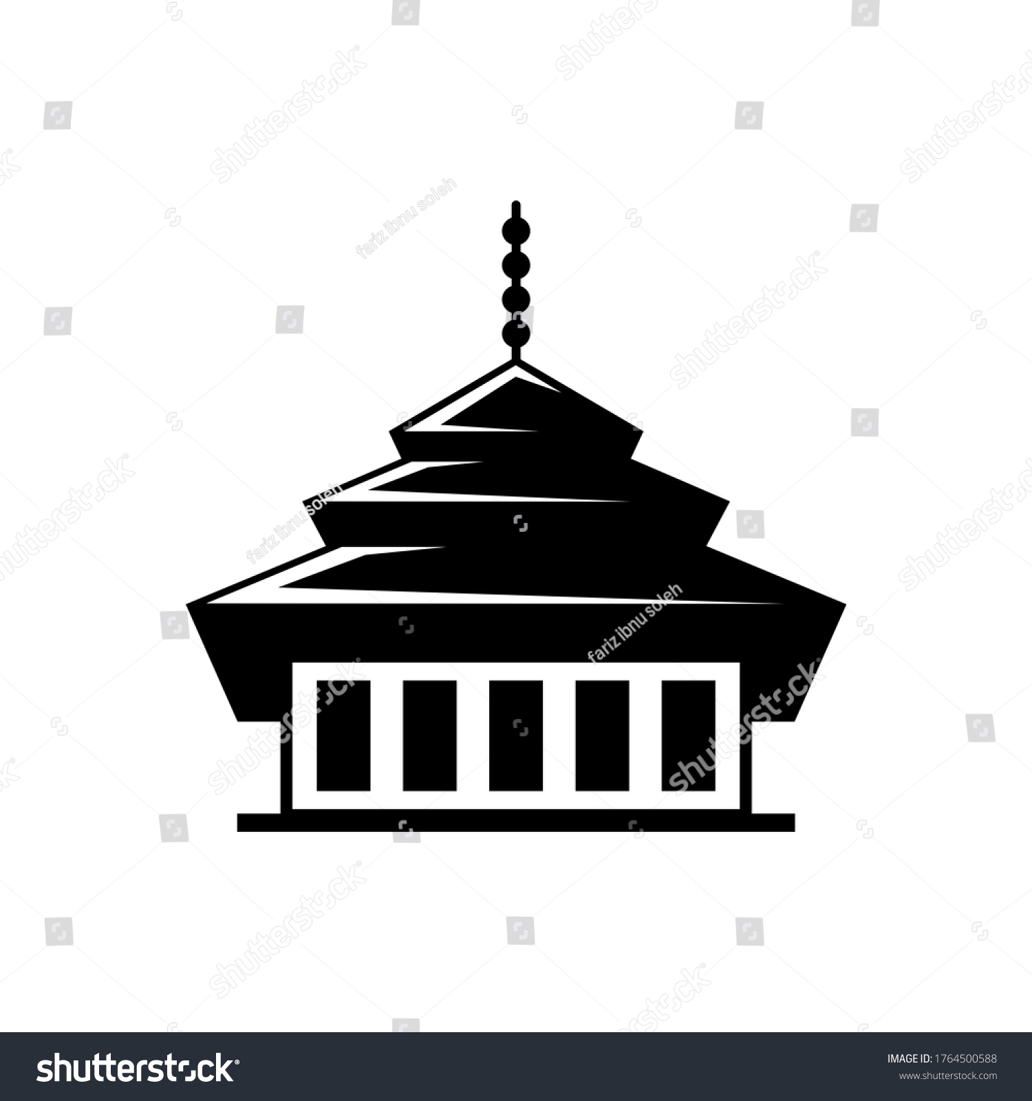 Gedung Sate Bandung Vector Icon Black Stock Illustration 1764500588 Shutterstock 2557