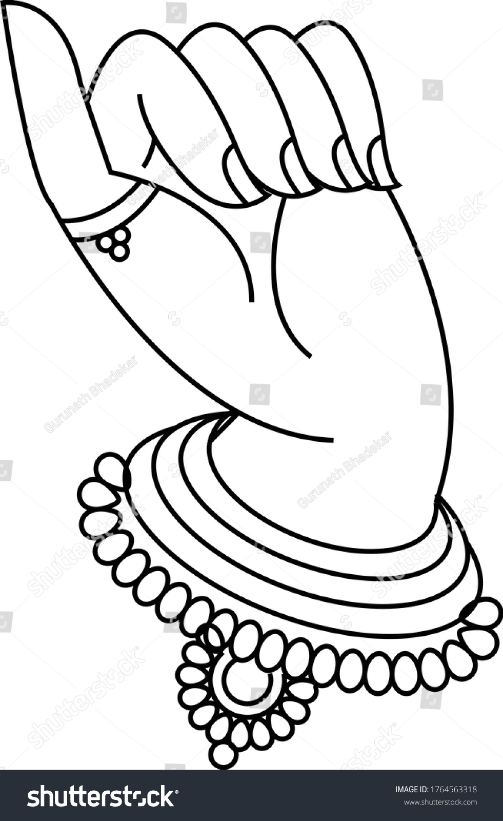 Beautiful Hand Gesture Mudras Indian Classic Stock Vector (Royalty Free ...