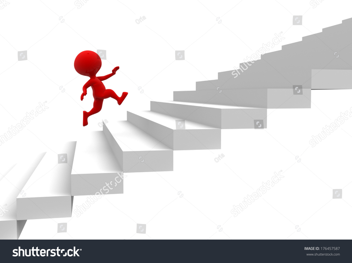 Человечек идет по лестнице