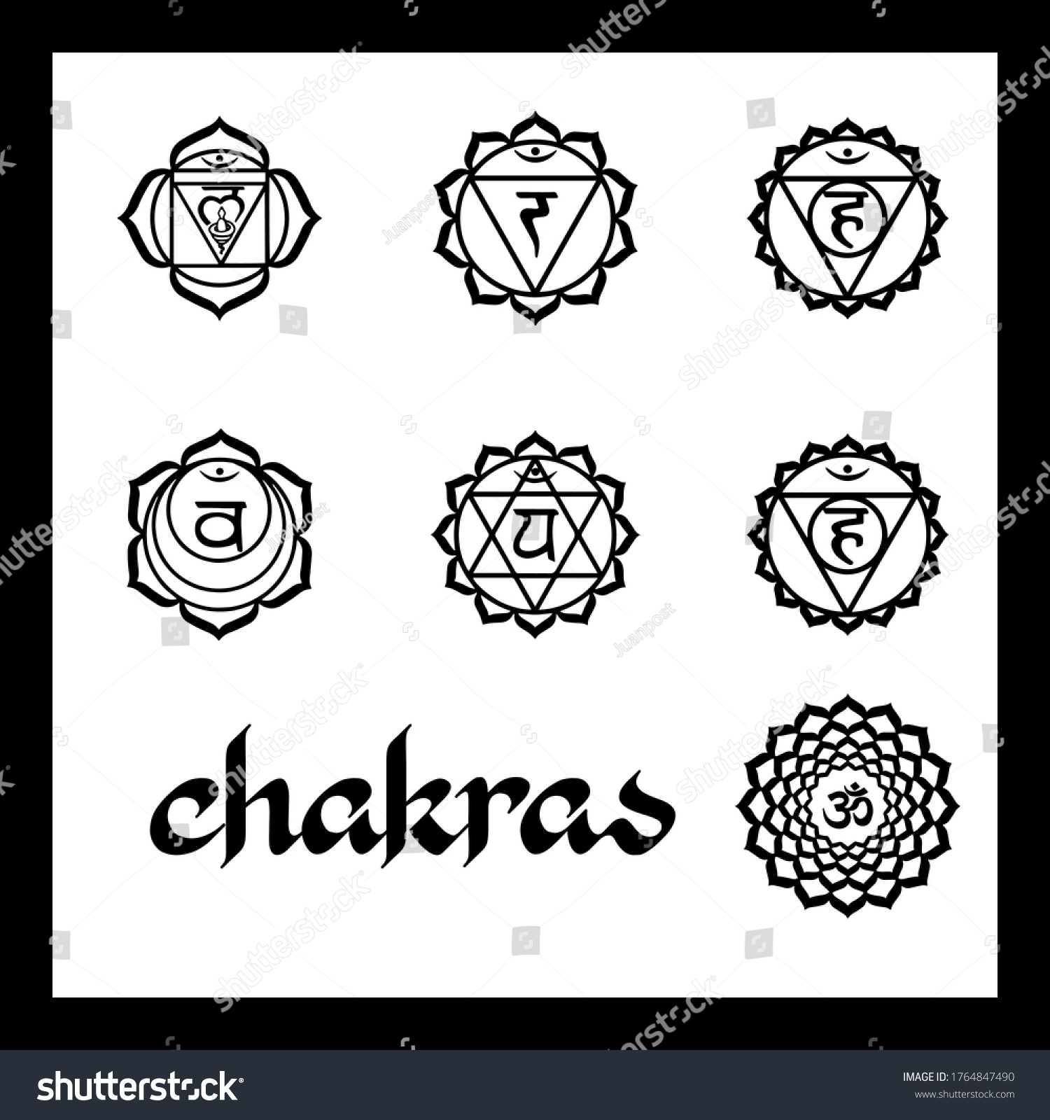 Chakras Logo Vector Image Set Stock Vector (Royalty Free) 1764847490 ...