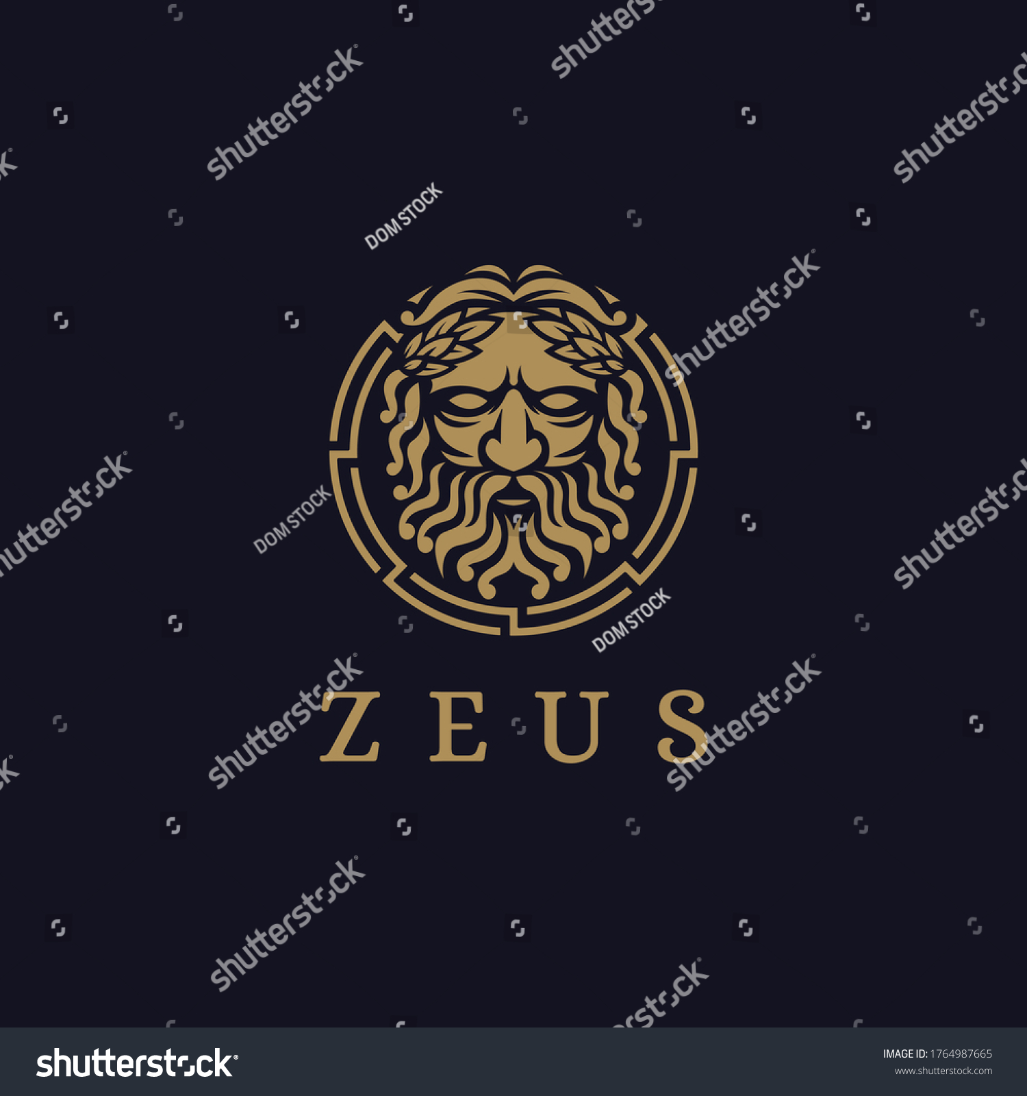 Zeus God Logo Icon Illustration Vector Stock Vector (Royalty Free ...