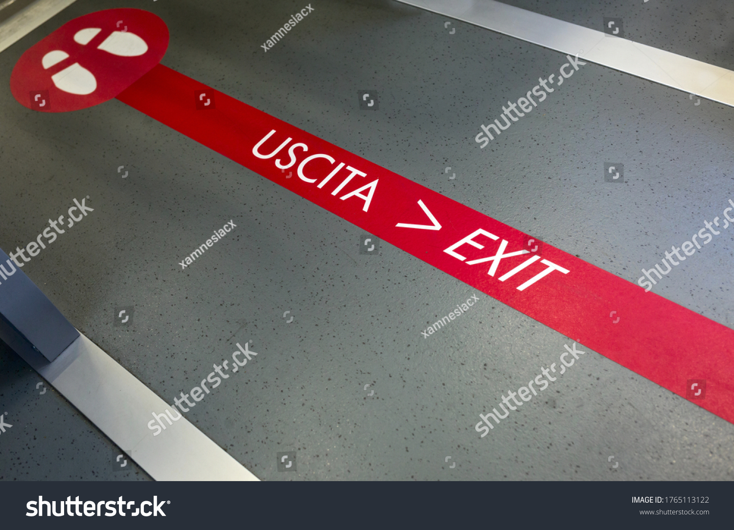 Exit Sign Painted On Floor Metro Stock Photo 1765113122 | Shutterstock