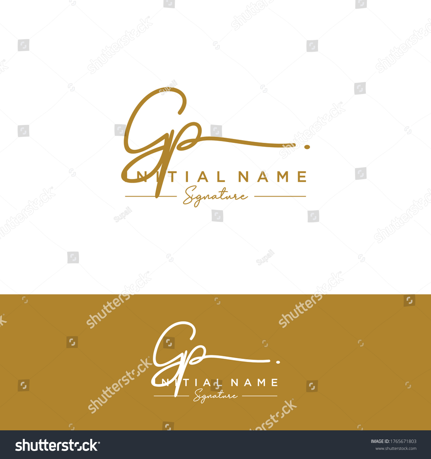 G P Gp Initial Letter Handwriting Stock Vector (Royalty Free ...