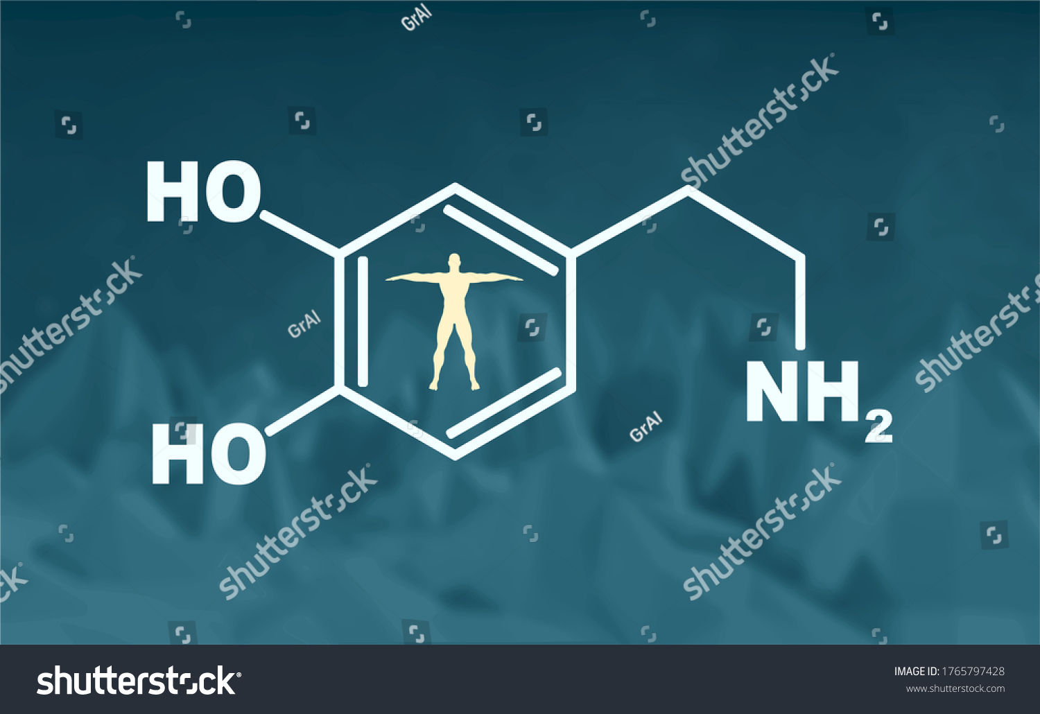 Chemical Molecular Formula Hormone Dopamine Infographics Stock Vector Royalty Free