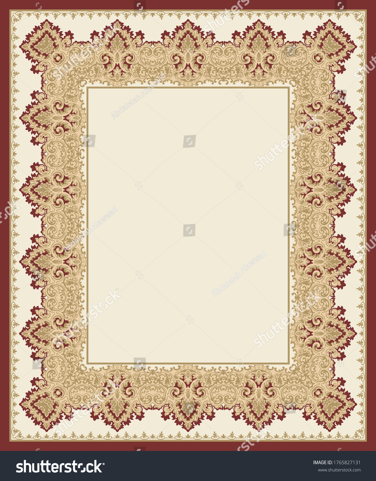 Classic Carpet Design Border Stock Vector (Royalty Free) 1765827131 ...